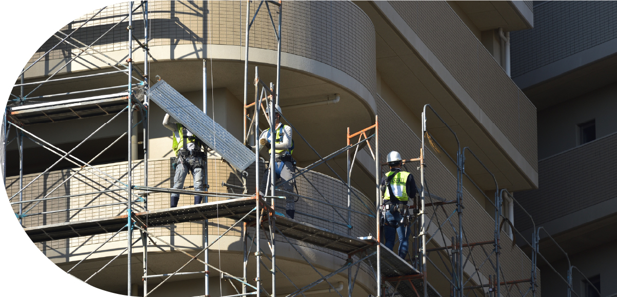 仮設足場、とび工事